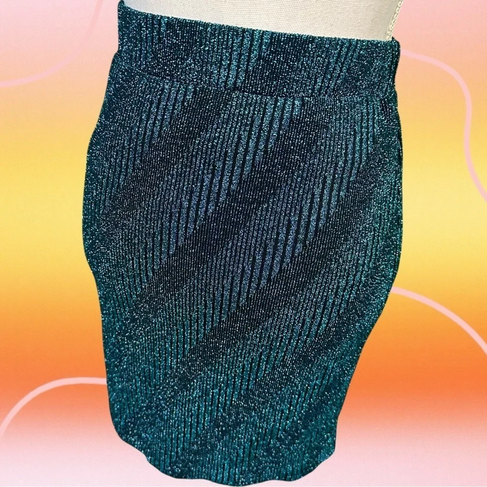 NWT ROTATE Birger Christensen ‘Kristinia’ Striped Skirt in “Crystal Teal” Size 2